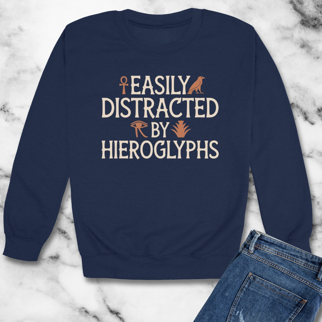 Distracted Hieroglyphs Unisex Heavy Crewneck Sweatshirt