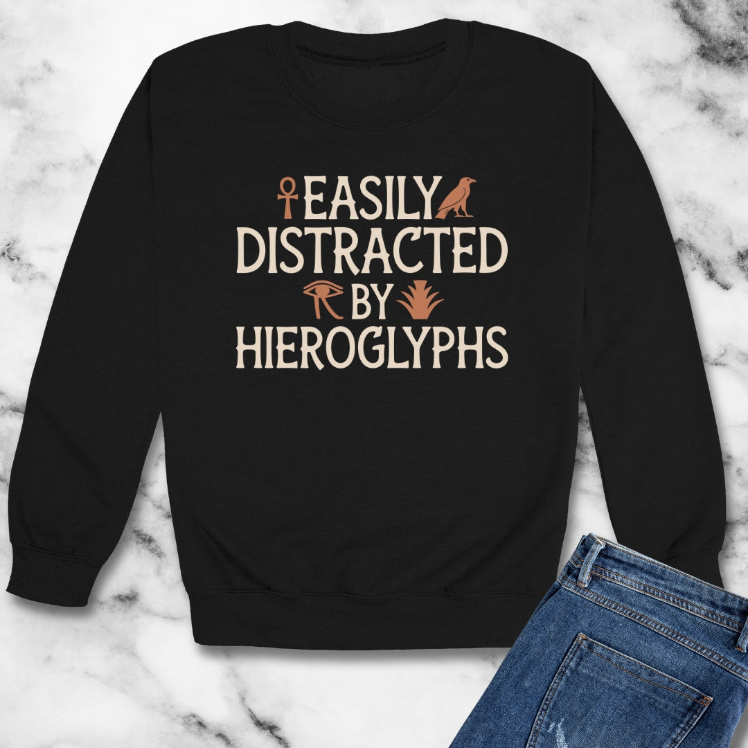 Distracted Hieroglyphs Unisex Heavy Crewneck Sweatshirt