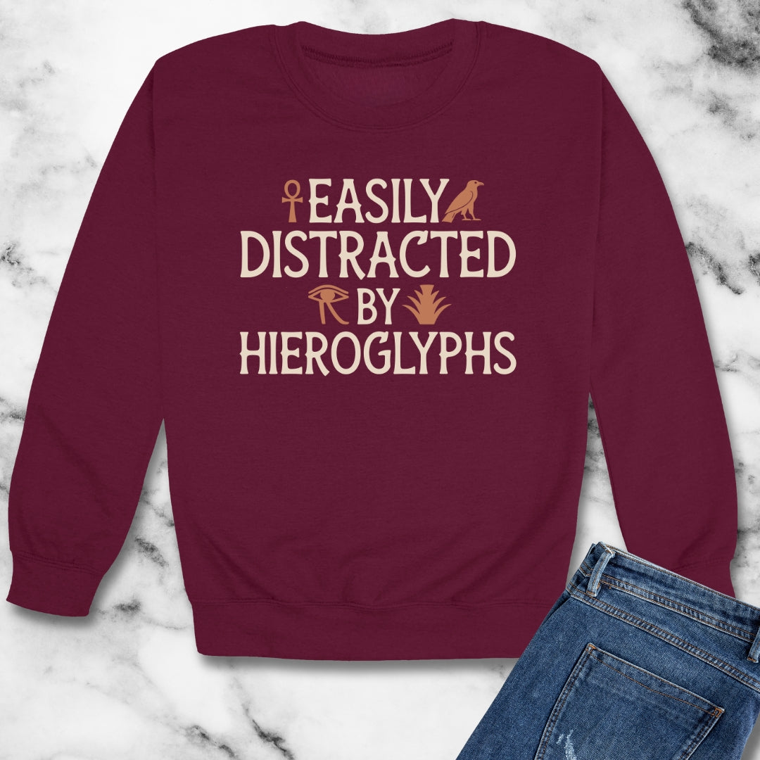 Distracted Hieroglyphs Unisex Heavy Crewneck Sweatshirt