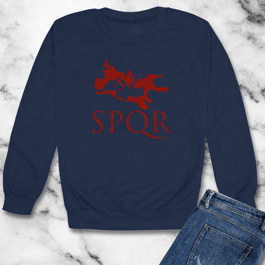 SPQR Rome Map Unisex Heavy Crewneck Sweatshirt