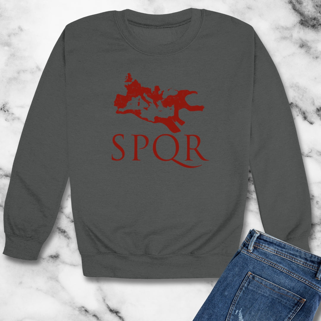 SPQR Rome Map Unisex Heavy Crewneck Sweatshirt