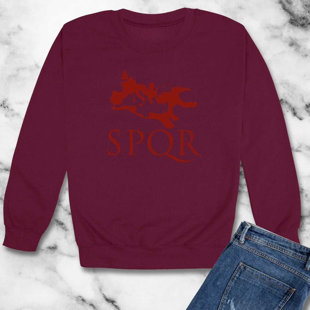 SPQR Rome Map Unisex Heavy Crewneck Sweatshirt