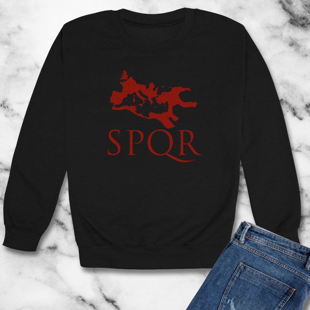 SPQR Rome Map Unisex Heavy Crewneck Sweatshirt