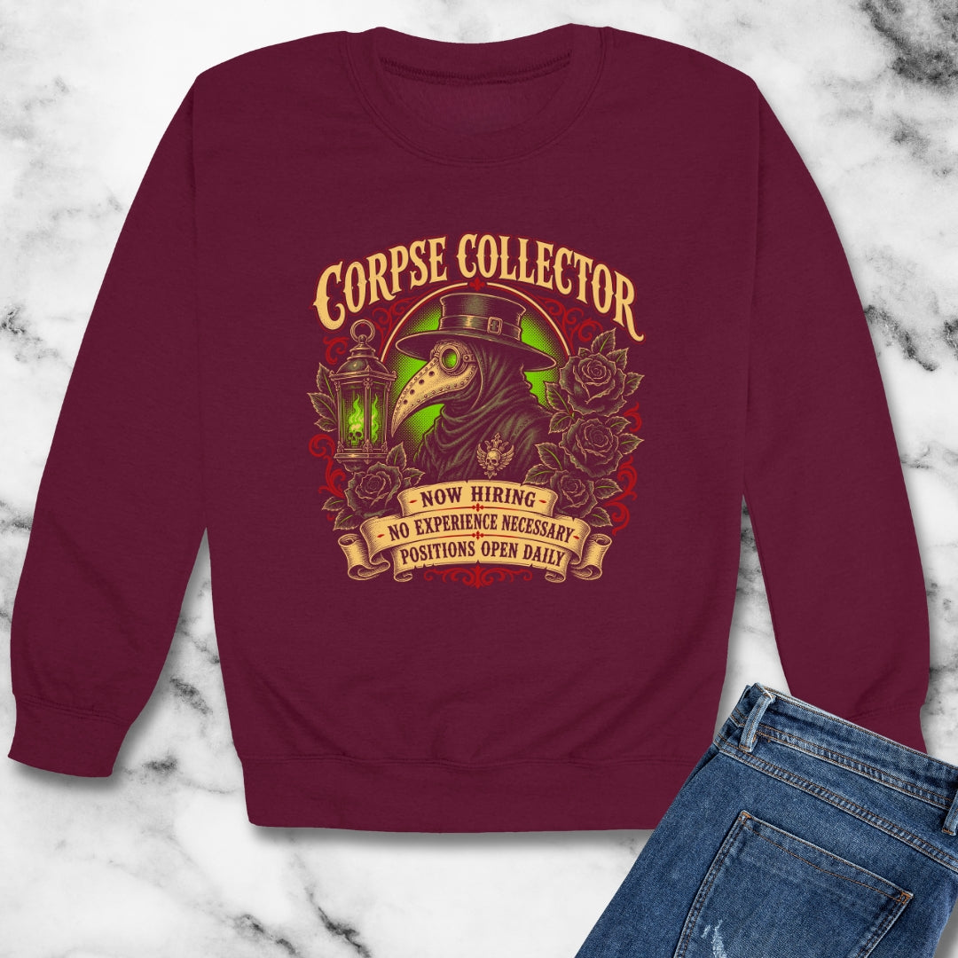 Now Hiring Corpse Collector Unisex Heavy Crewneck Sweatshirt