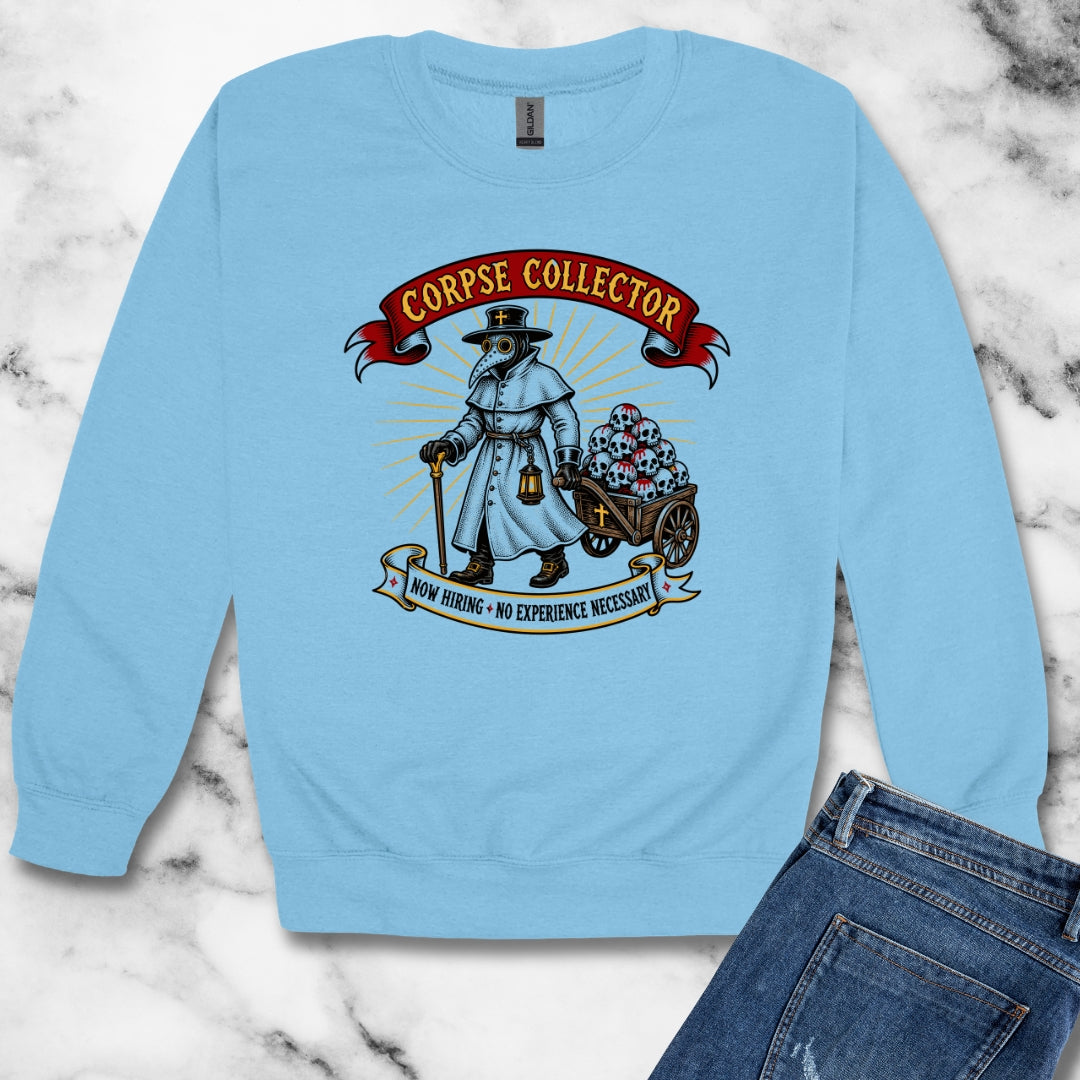 Now Hiring Plague Corpse Collector Unisex Heavy Crewneck Sweatshirt