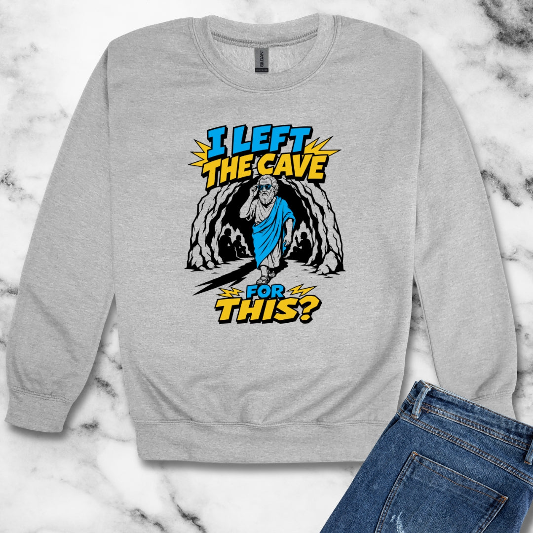 Plato Left the Cave for This Unisex Heavy Crewneck Sweatshirt