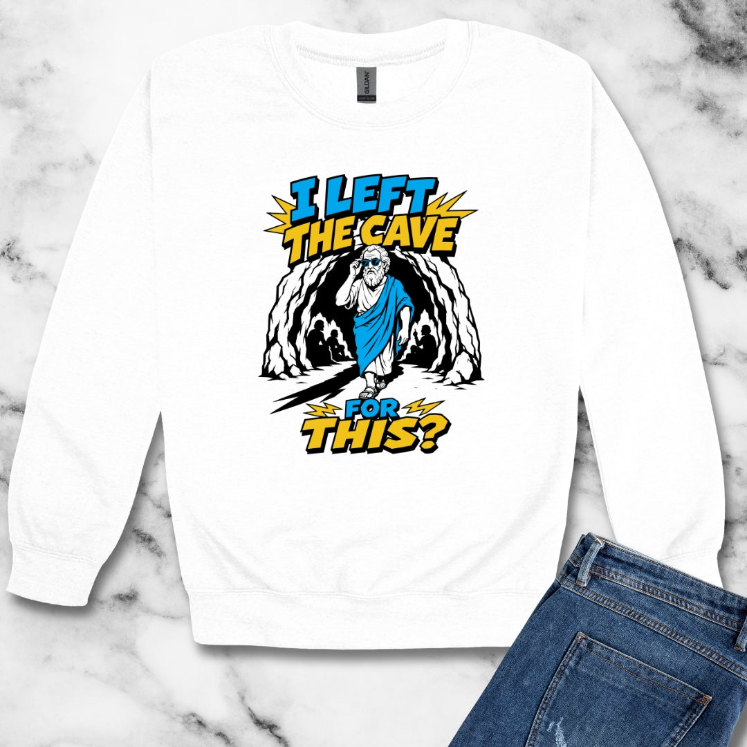 Plato Left the Cave for This Unisex Heavy Crewneck Sweatshirt
