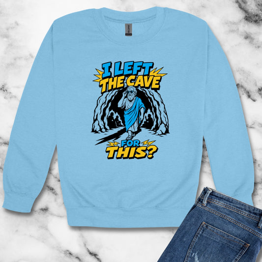 Plato Left the Cave for This Unisex Heavy Crewneck Sweatshirt