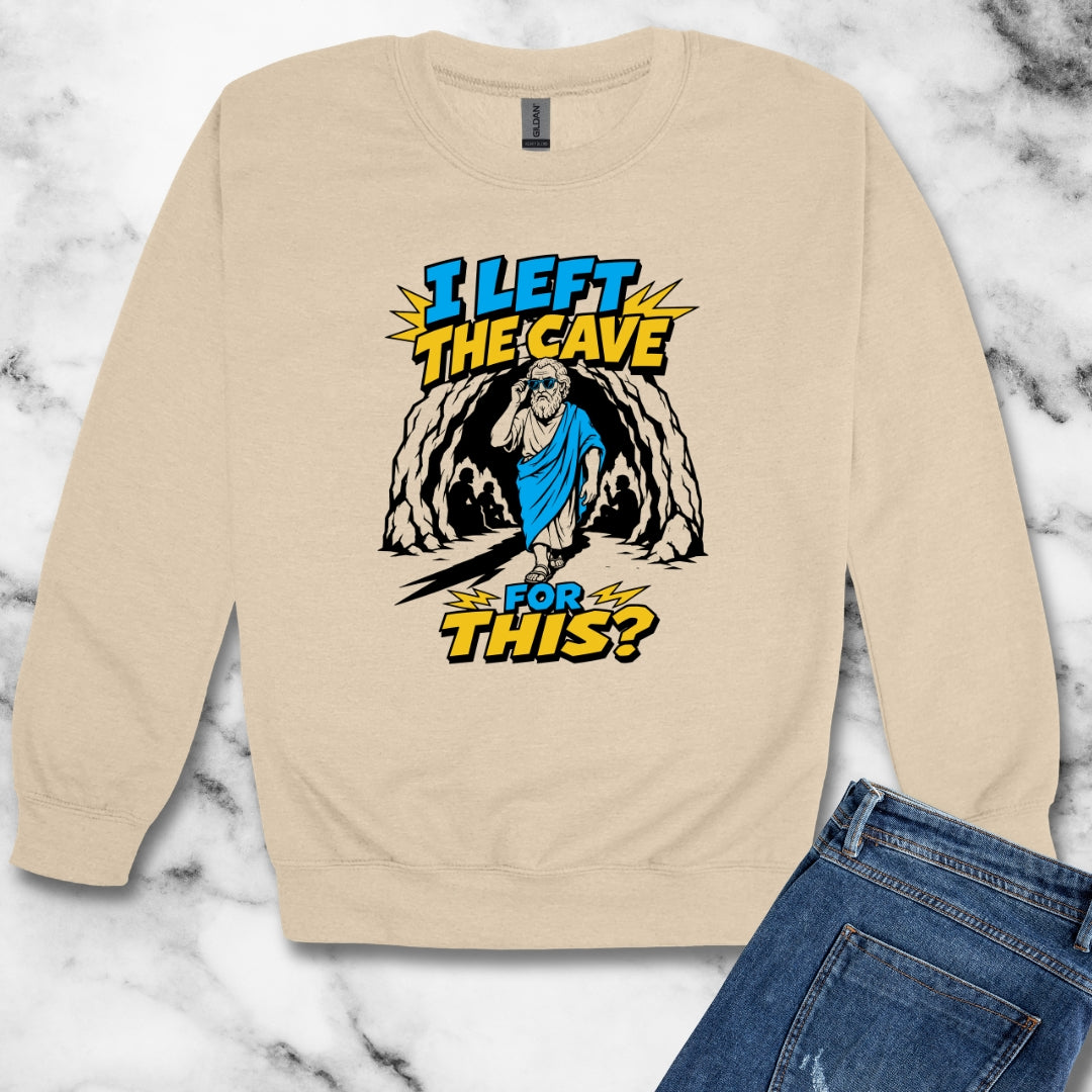 Plato Left the Cave for This Unisex Heavy Crewneck Sweatshirt