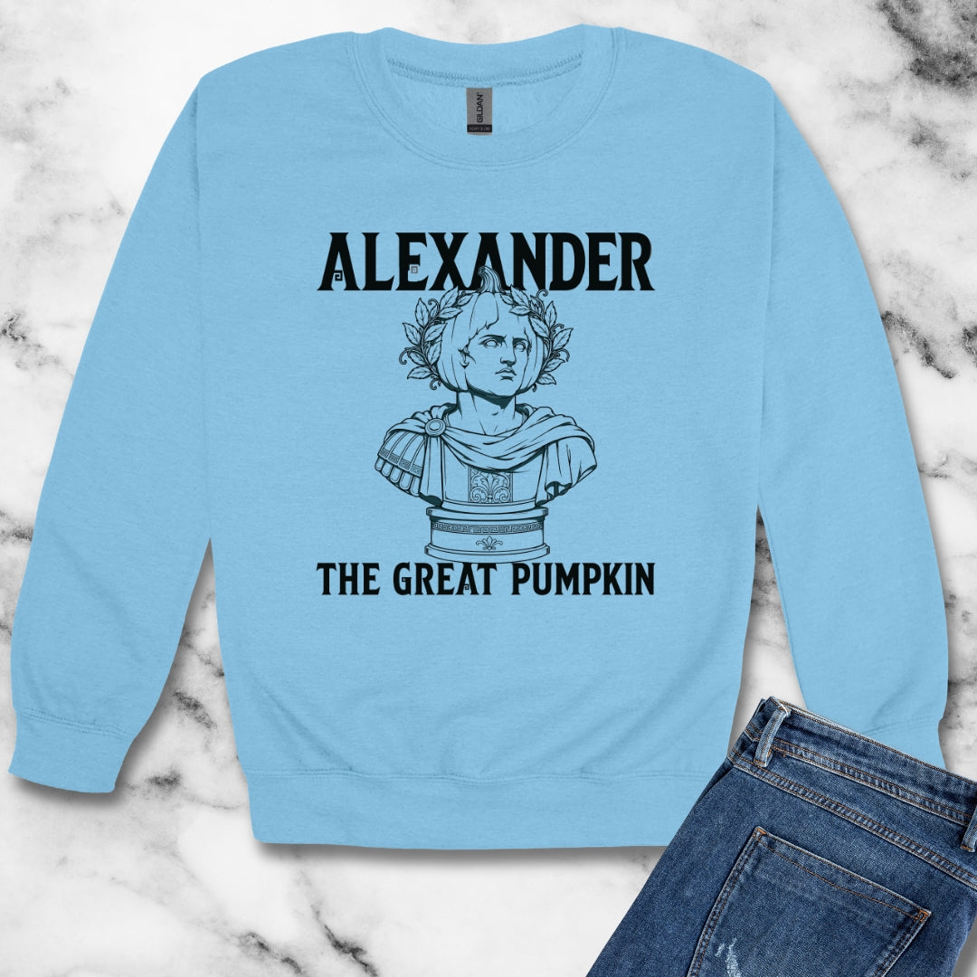 Alexander the Great Pumpkin! Statue Unisex Heavy Crewneck Sweatshirt