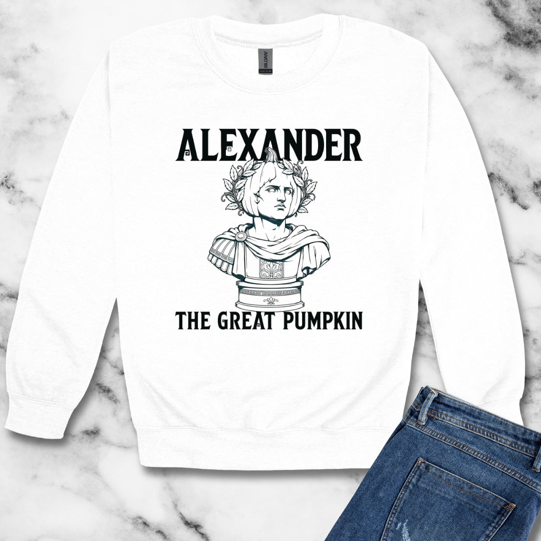 Alexander the Great Pumpkin! Statue Unisex Heavy Crewneck Sweatshirt
