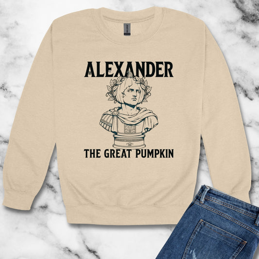 Alexander the Great Pumpkin! Statue Unisex Heavy Crewneck Sweatshirt