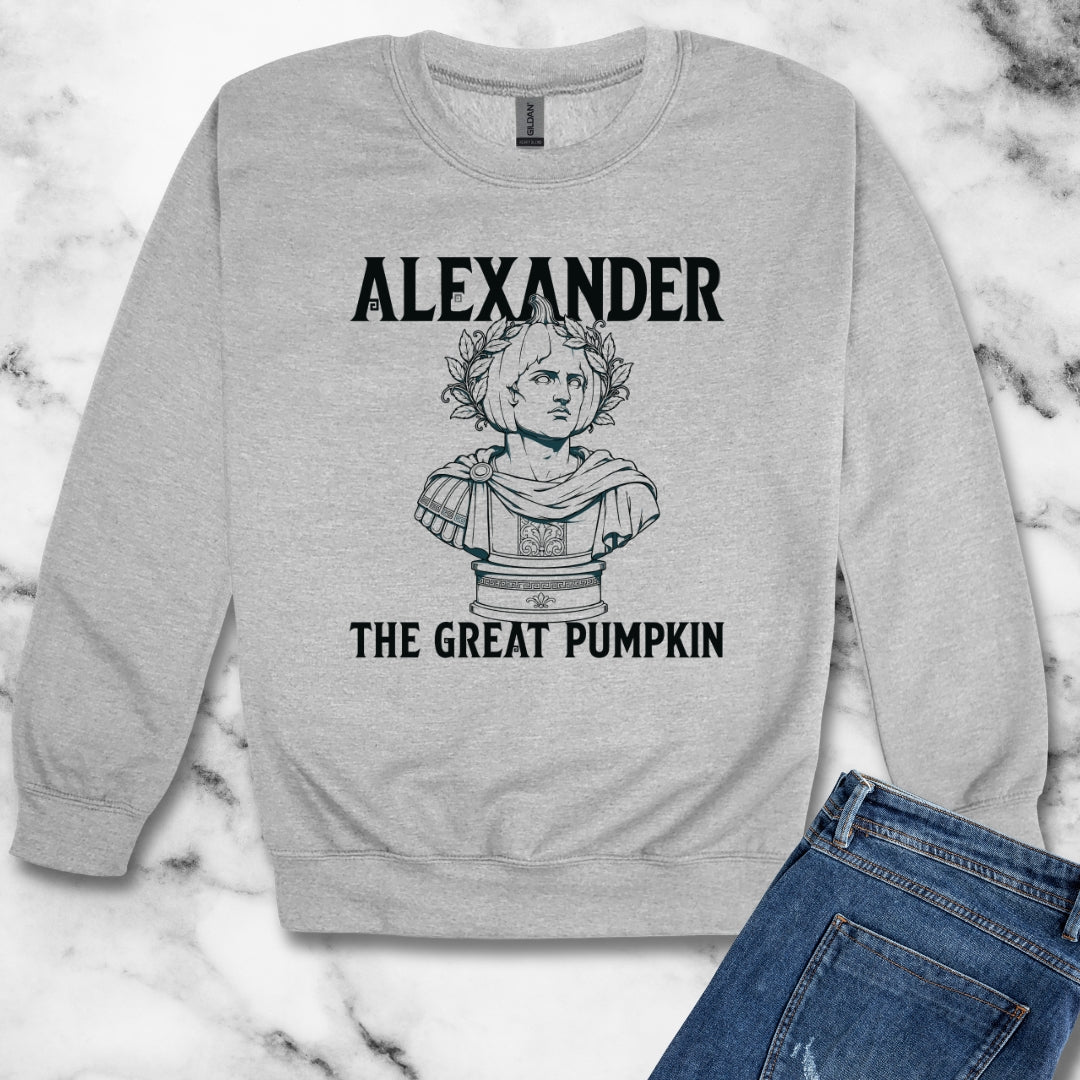 Alexander the Great Pumpkin! Statue Unisex Heavy Crewneck Sweatshirt