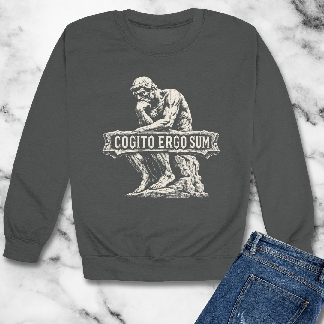 Cogito Ergo Sum Think Therefore I am Unisex Heavy Crewneck Sweatshirt