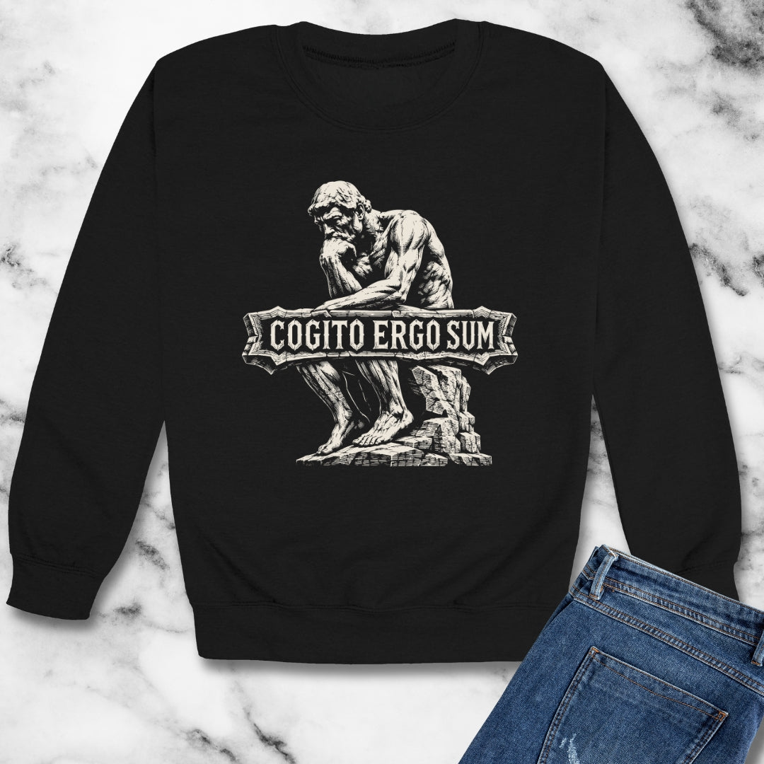 Cogito Ergo Sum Think Therefore I am Unisex Heavy Crewneck Sweatshirt