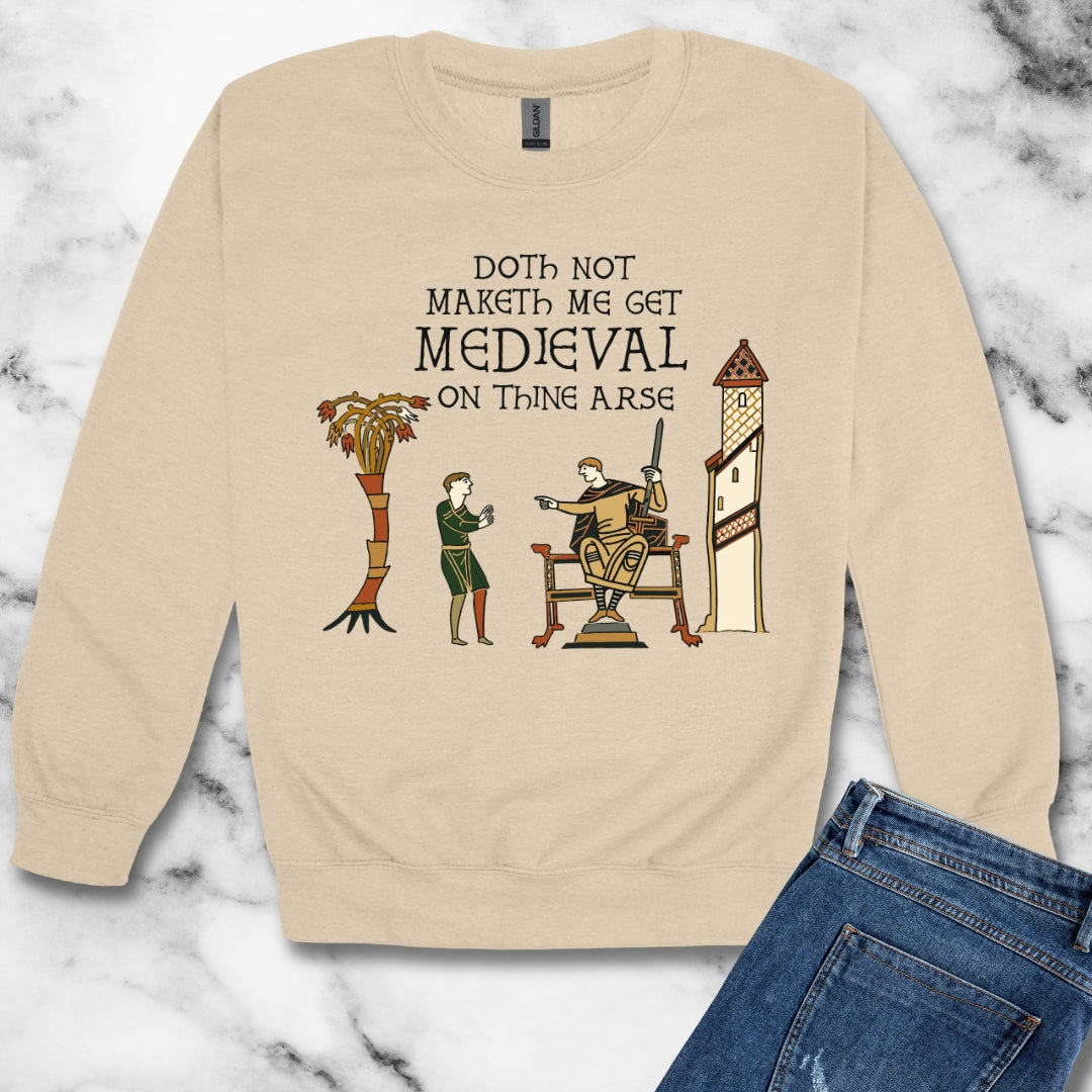 Get Medieval Bayeux Tapestry Meme Unisex Heavy Crewneck Sweatshirt
