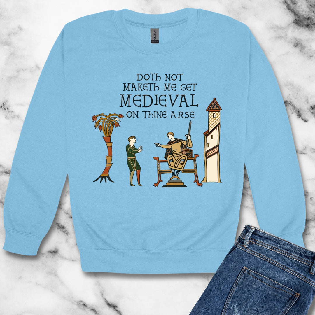 Get Medieval Bayeux Tapestry Meme Unisex Heavy Crewneck Sweatshirt