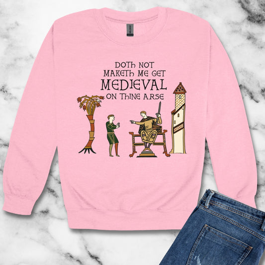 Get Medieval Bayeux Tapestry Meme Unisex Heavy Crewneck Sweatshirt