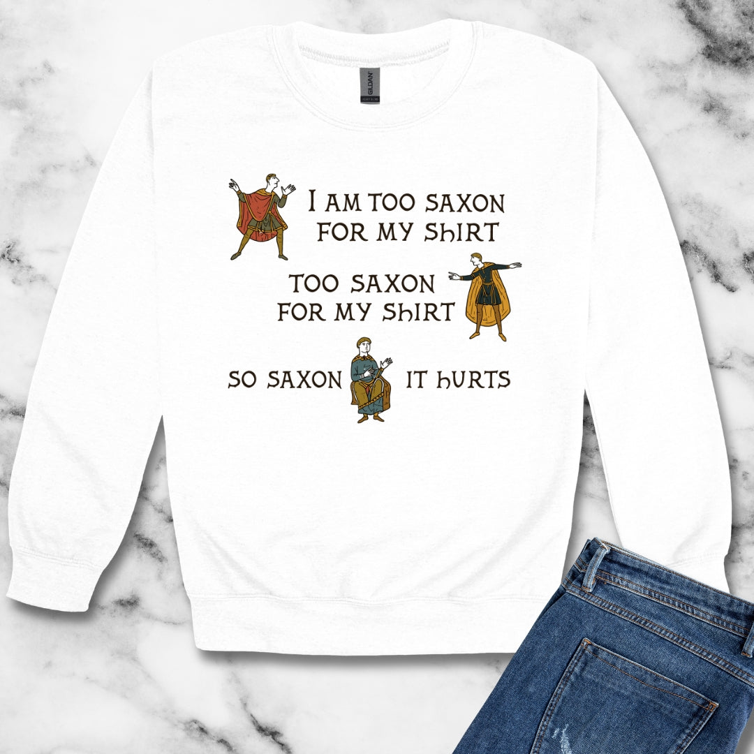 Too Saxon for Shirt Bayeux Tapestry Meme Unisex Heavy Crewneck Sweatshirt