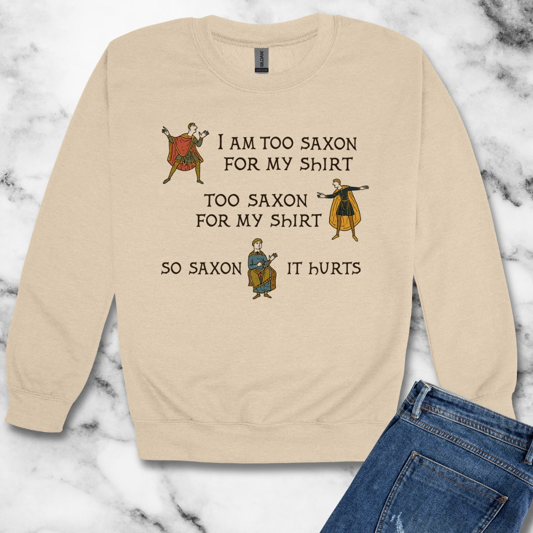 Too Saxon for Shirt Bayeux Tapestry Meme Unisex Heavy Crewneck Sweatshirt