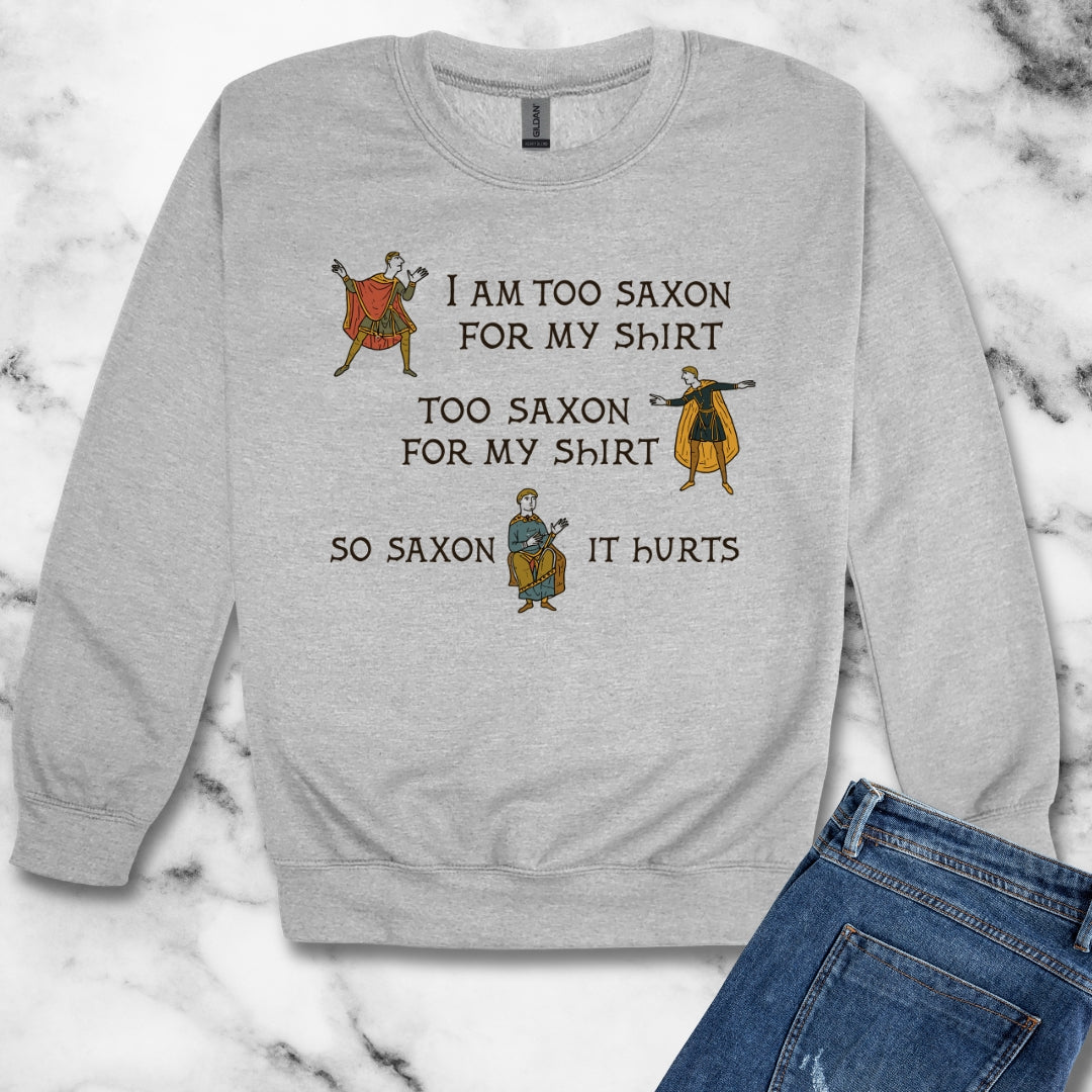 Too Saxon for Shirt Bayeux Tapestry Meme Unisex Heavy Crewneck Sweatshirt