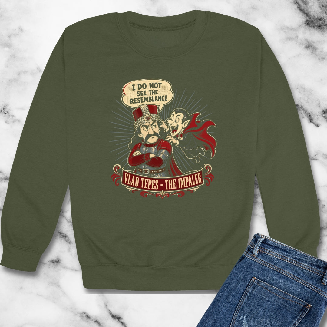 Vlad the Impaler Dracula No Resemblance Unisex Heavy Crewneck Sweatshirt