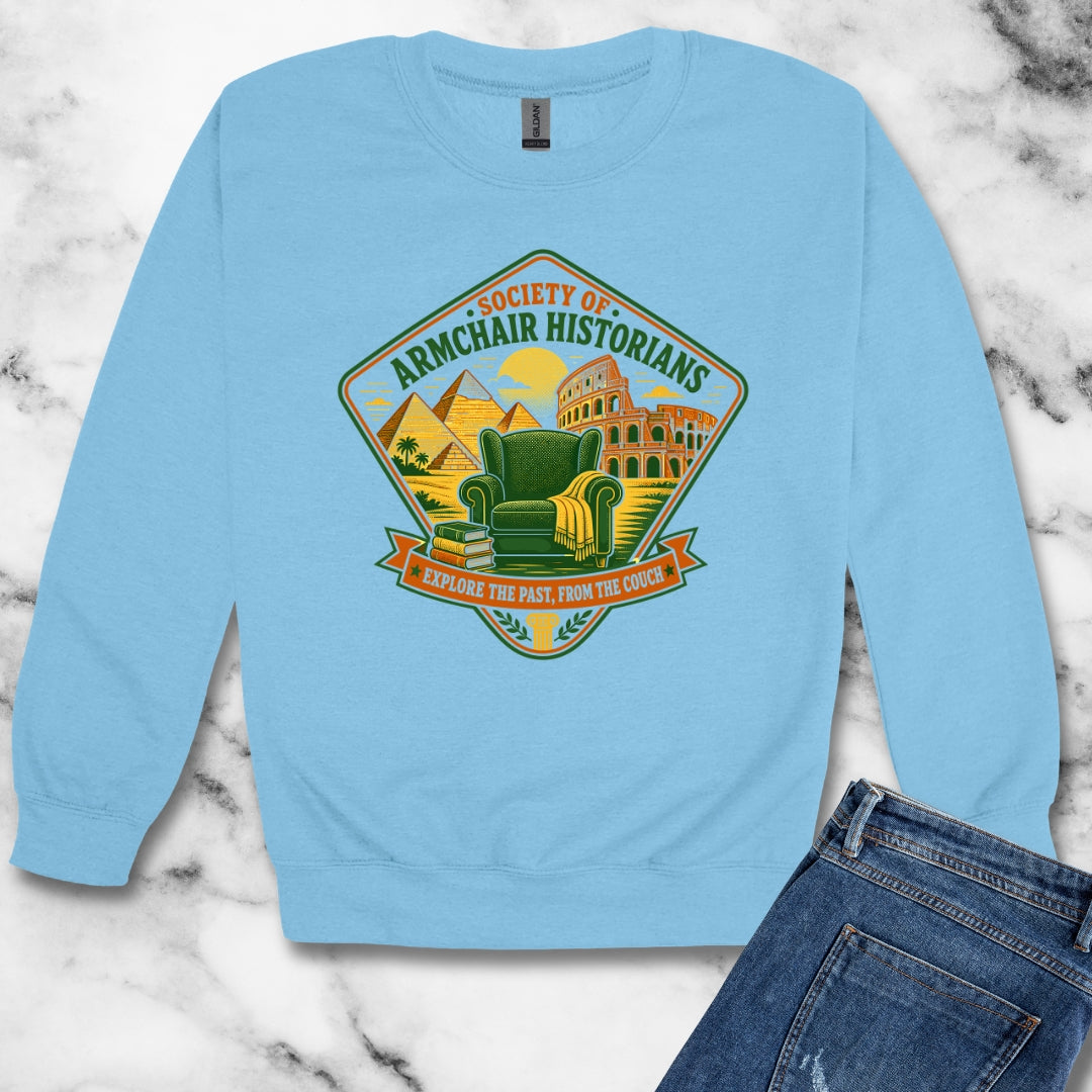 Society of Armchair Historians Badge Style Unisex Heavy Crewneck Sweatshirt