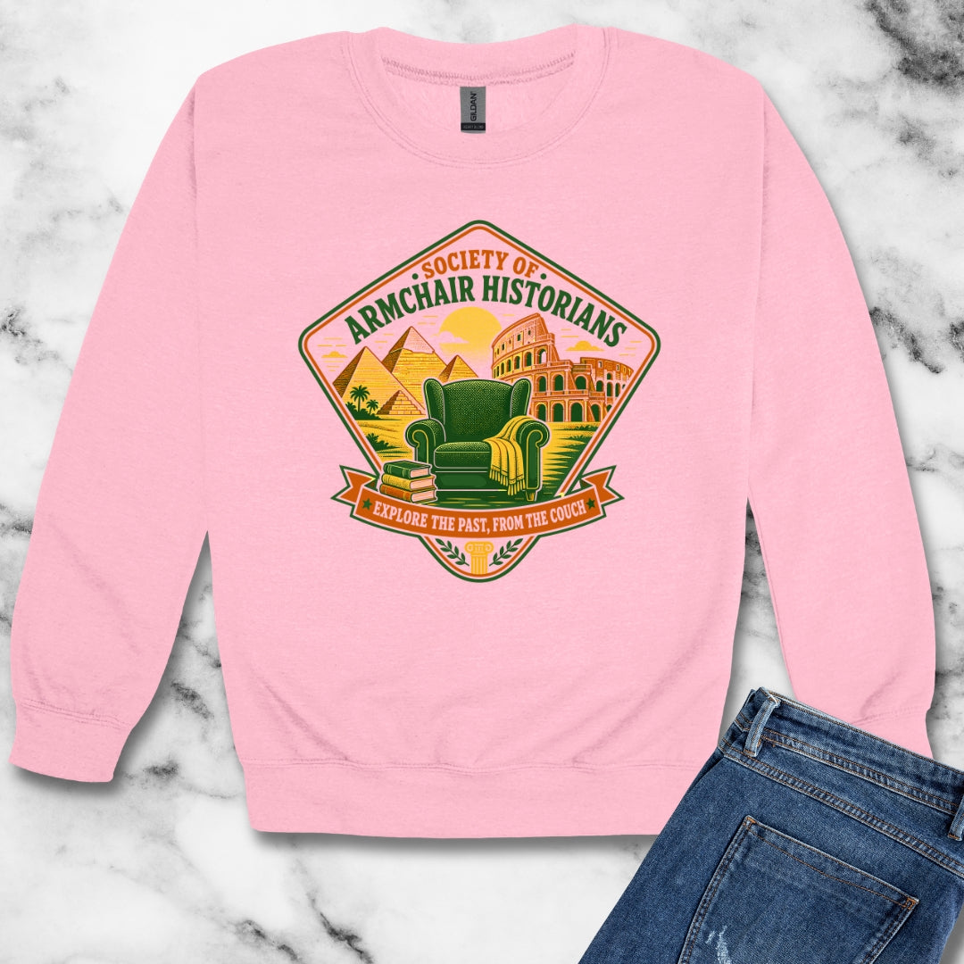 Society of Armchair Historians Badge Style Unisex Heavy Crewneck Sweatshirt