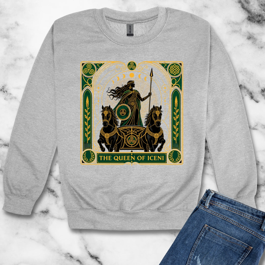 Boudica Queen of Iceni Tarot Unisex Heavy Crewneck Sweatshirt