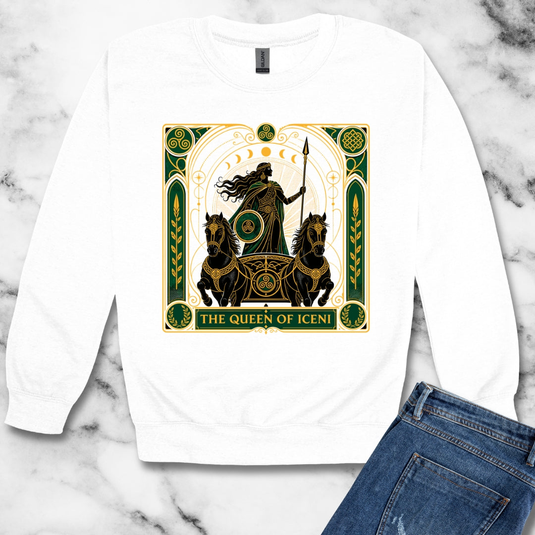 Boudica Queen of Iceni Tarot Unisex Heavy Crewneck Sweatshirt