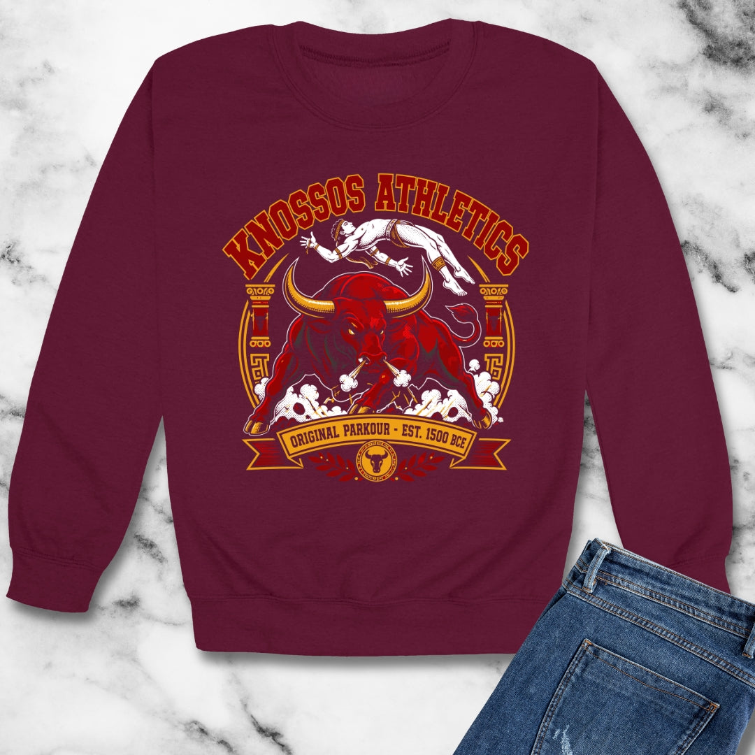 Knossos Athletics Original Parkour Unisex Heavy Crewneck Sweatshirt