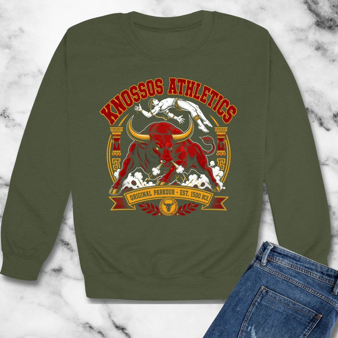 Knossos Athletics Original Parkour Unisex Heavy Crewneck Sweatshirt