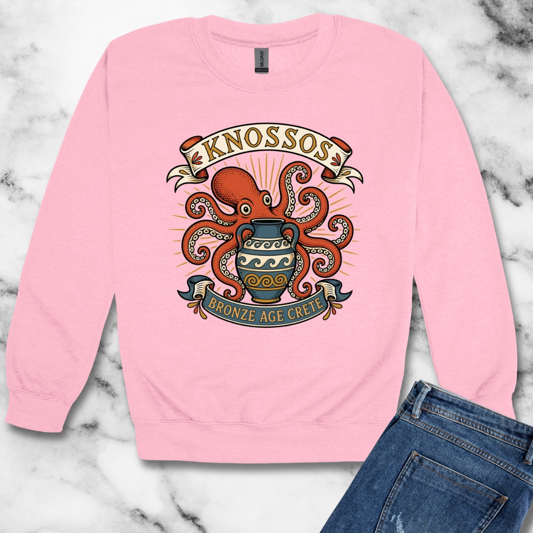 Knossos Bronze Age Crete Octopus Unisex Heavy Crewneck Sweatshirt