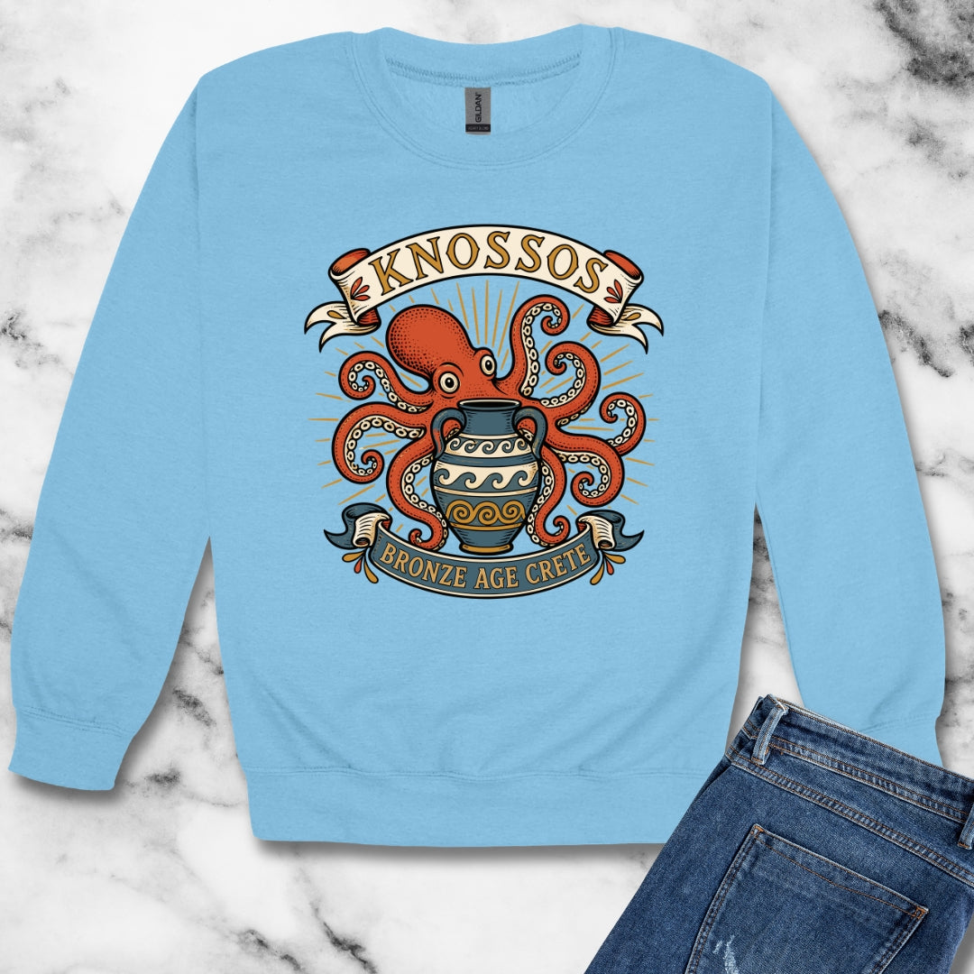 Knossos Bronze Age Crete Octopus Unisex Heavy Crewneck Sweatshirt