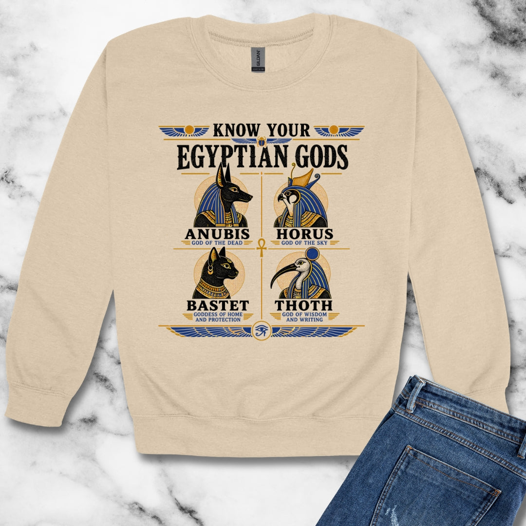 Know Your Egyptian Gods Unisex Heavy Crewneck Sweatshirt