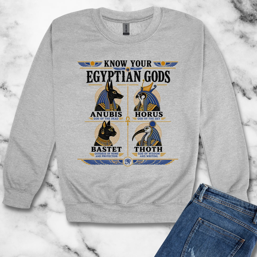 Know Your Egyptian Gods Unisex Heavy Crewneck Sweatshirt