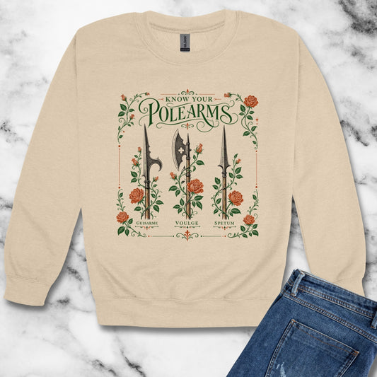 Know Your Polearms Weapons Roses Unisex Heavy Crewneck Sweatshirt