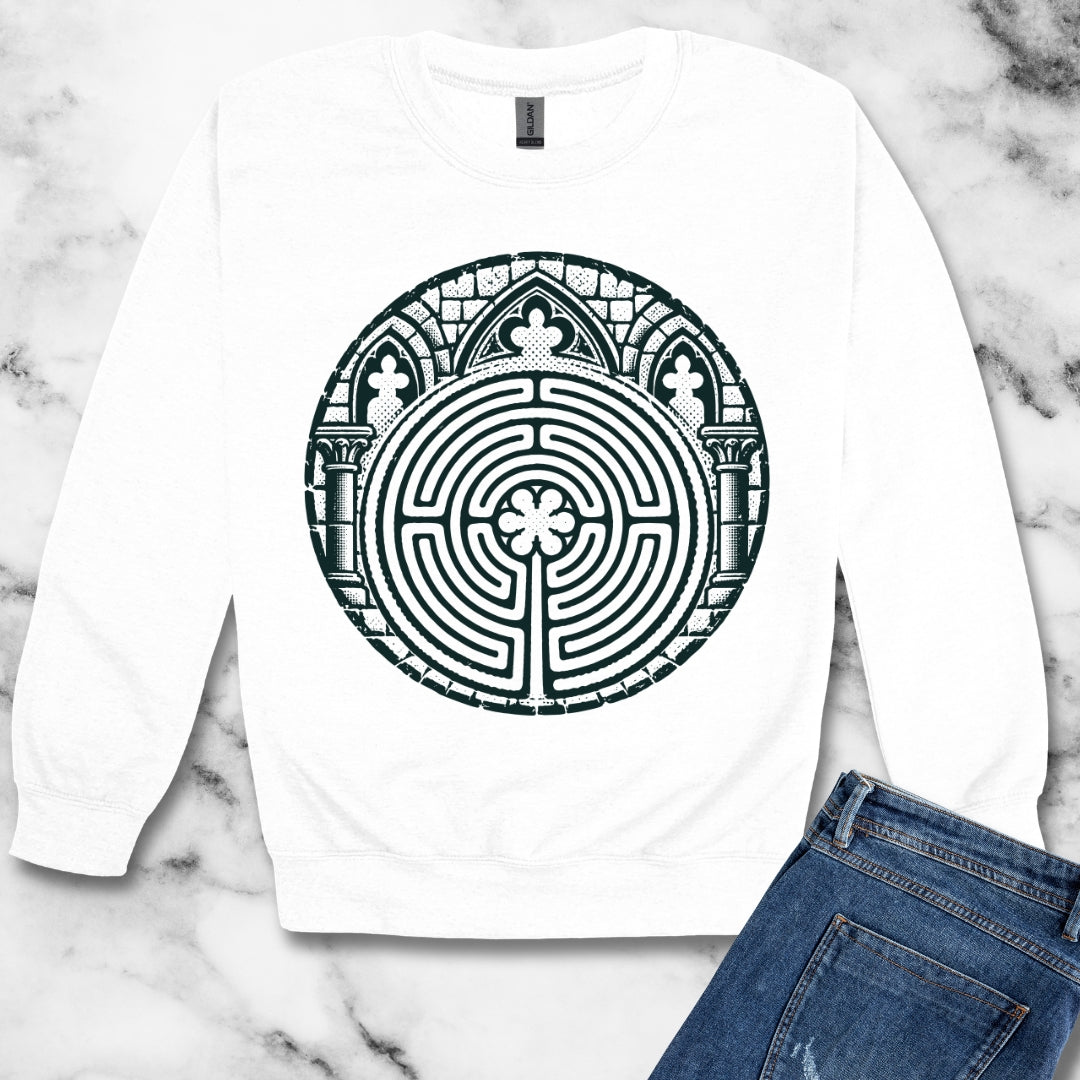 Chartres Cathedral Labyrinth Unisex Heavy Crewneck Sweatshirt