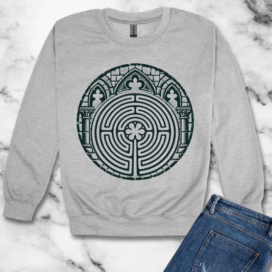 Chartres Cathedral Labyrinth Unisex Heavy Crewneck Sweatshirt