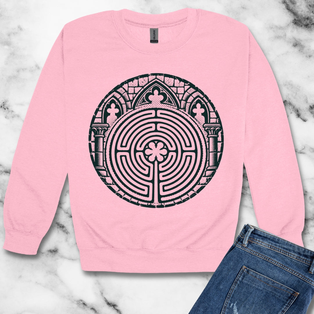 Chartres Cathedral Labyrinth Unisex Heavy Crewneck Sweatshirt