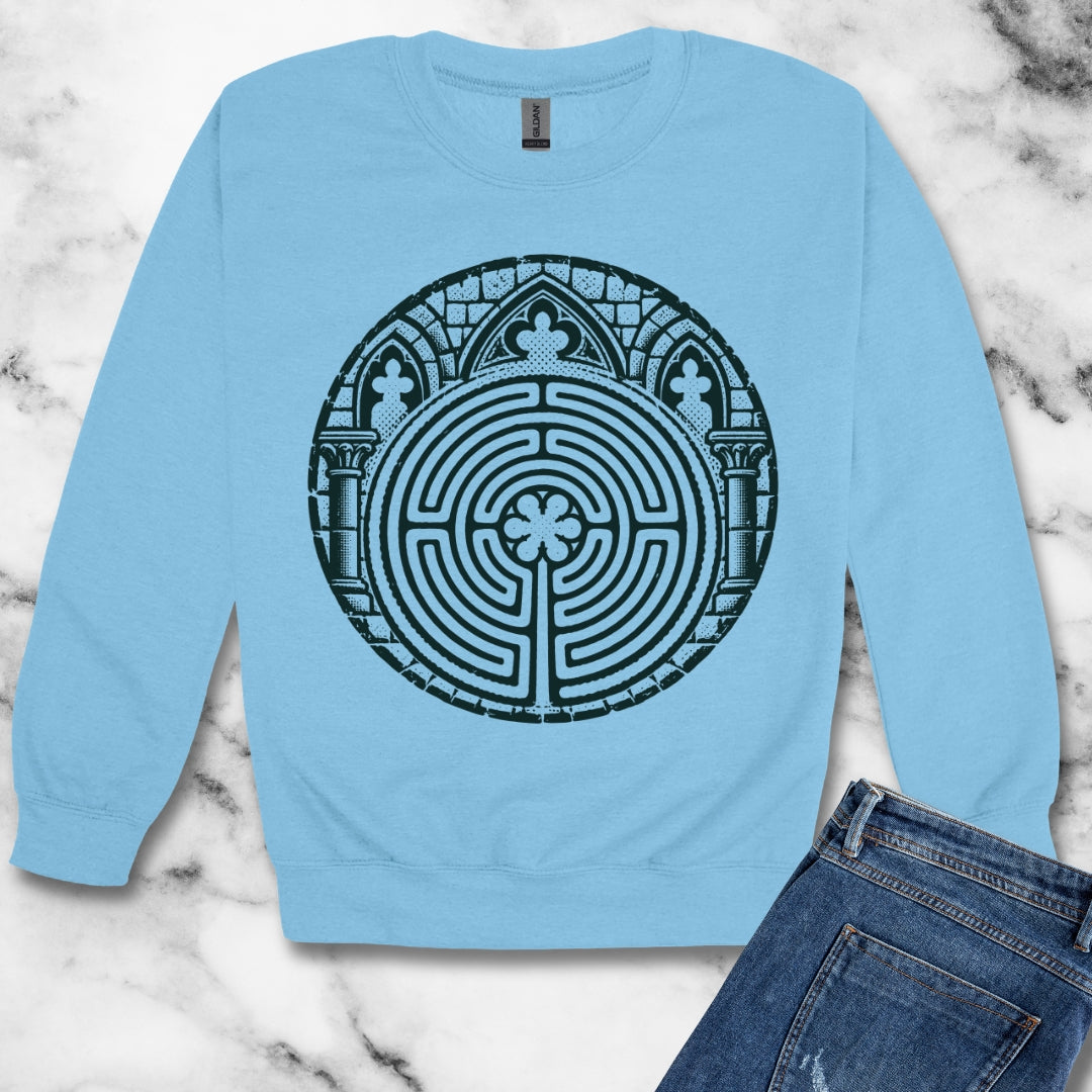 Chartres Cathedral Labyrinth Unisex Heavy Crewneck Sweatshirt
