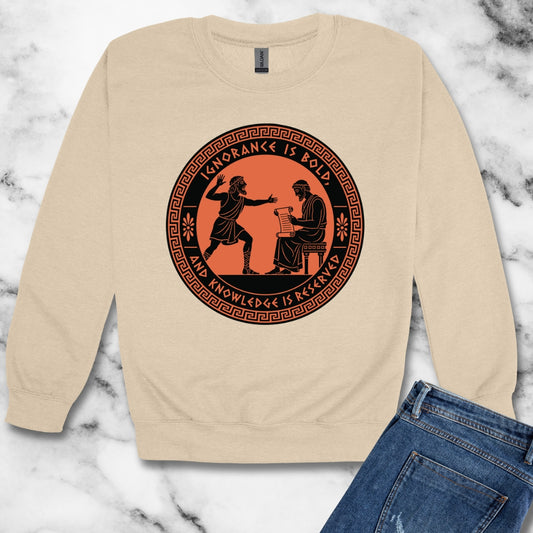 Ignorance is Bold Thucydides Quote Unisex Heavy Crewneck Sweatshirt