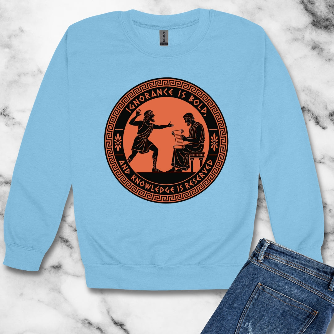 Ignorance is Bold Thucydides Quote Unisex Heavy Crewneck Sweatshirt