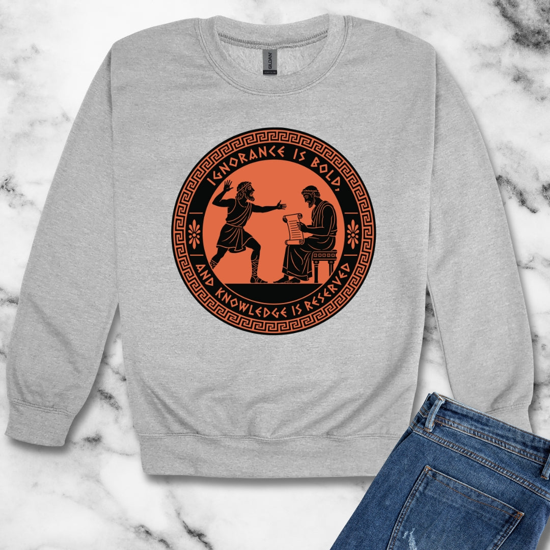 Ignorance is Bold Thucydides Quote Unisex Heavy Crewneck Sweatshirt