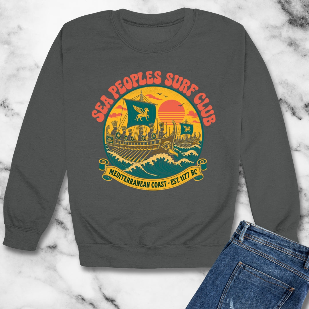 Sea People's Surf Club  Unisex Heavy Crewneck Sweatshirt