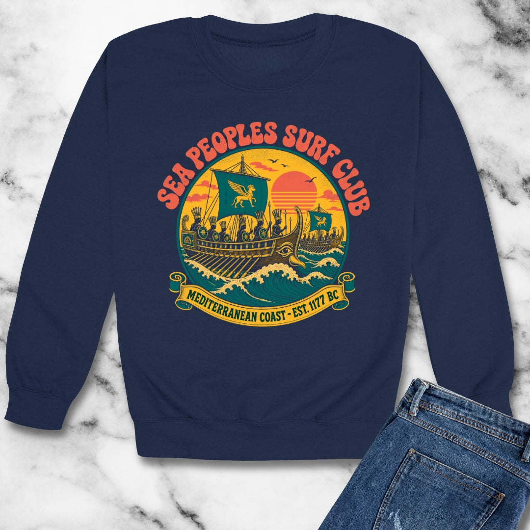Sea People's Surf Club  Unisex Heavy Crewneck Sweatshirt