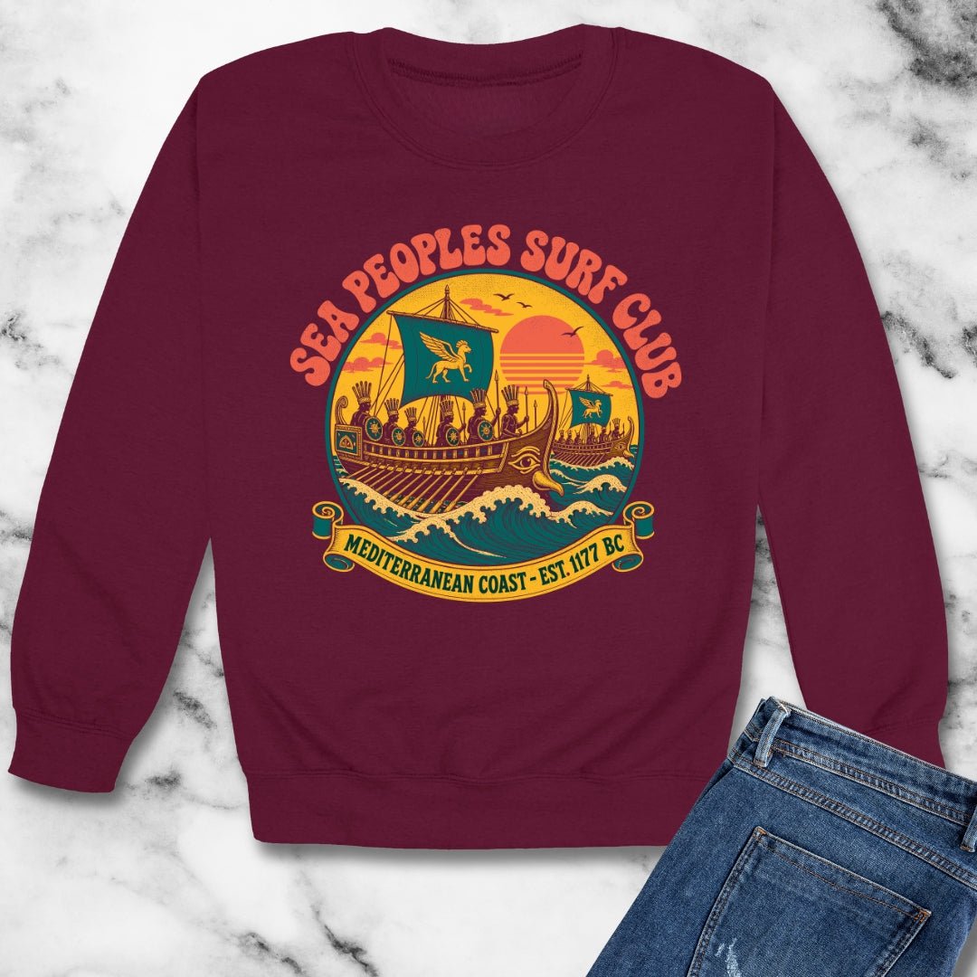 Sea People's Surf Club  Unisex Heavy Crewneck Sweatshirt