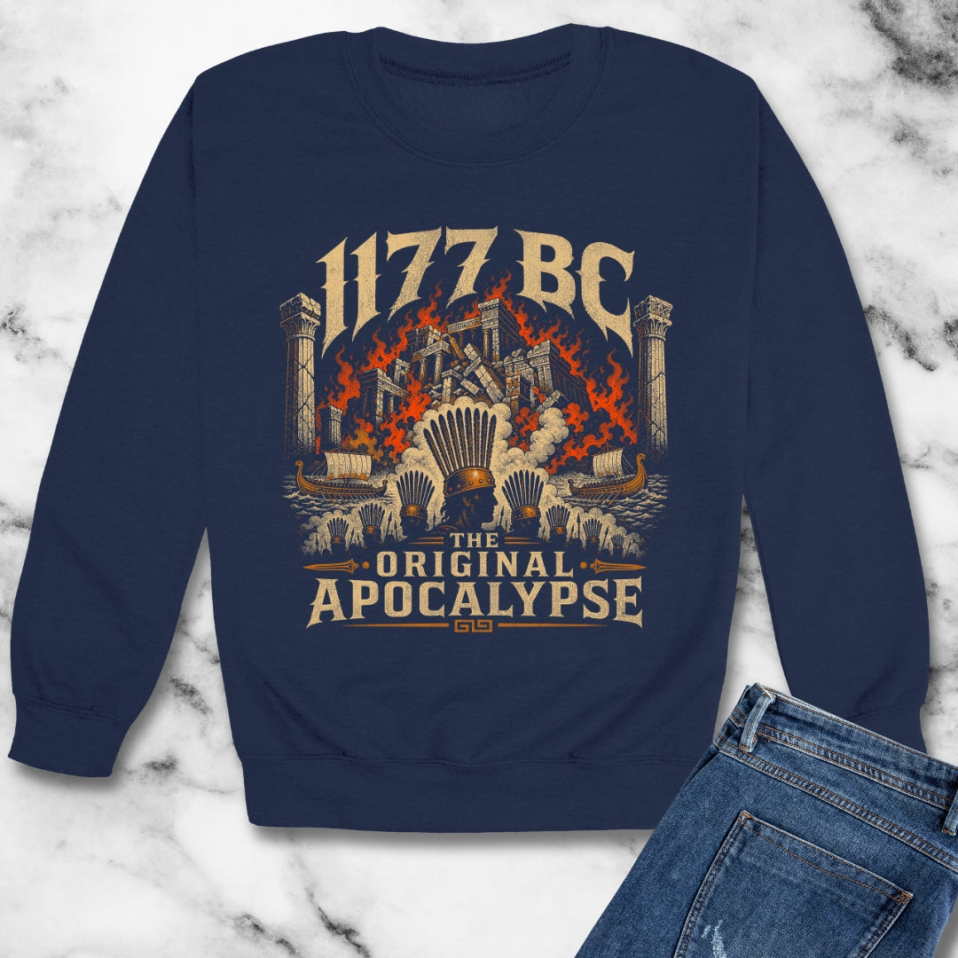 1177 BC Bronze Age Collapse Apocalypse Unisex Heavy Crewneck Sweatshirt