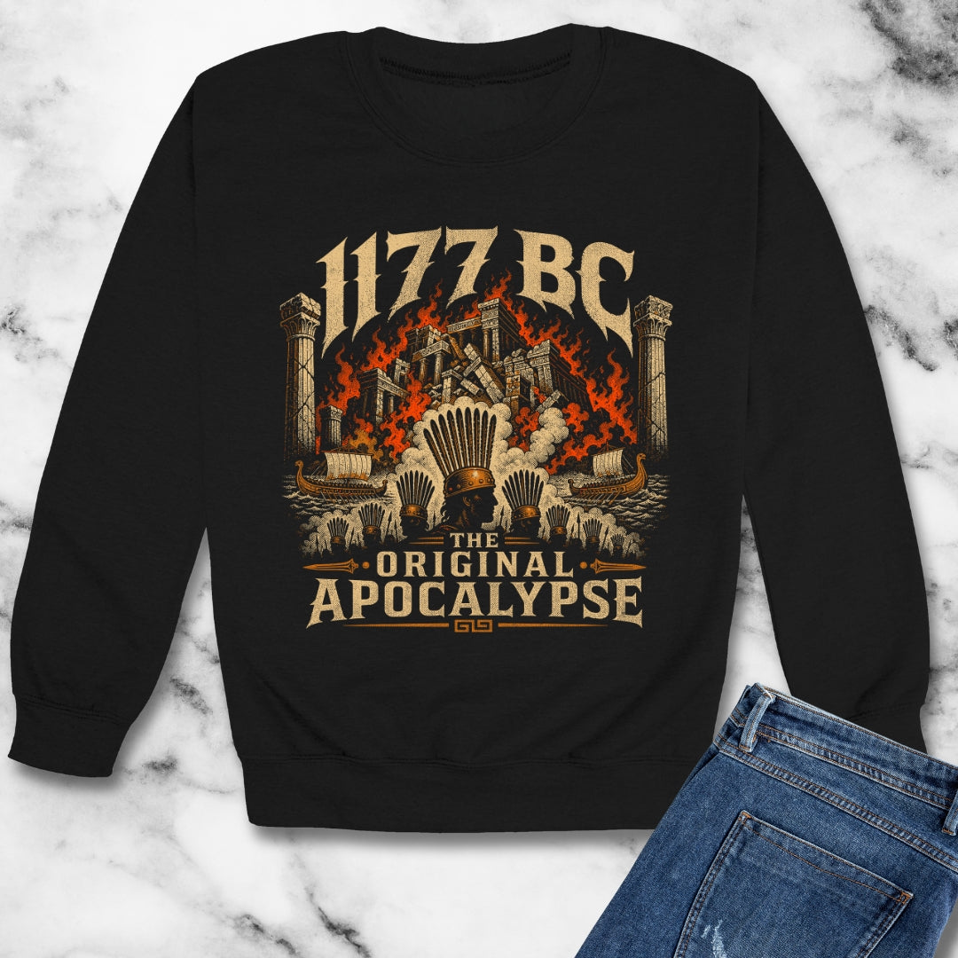 1177 BC Bronze Age Collapse Apocalypse Unisex Heavy Crewneck Sweatshirt