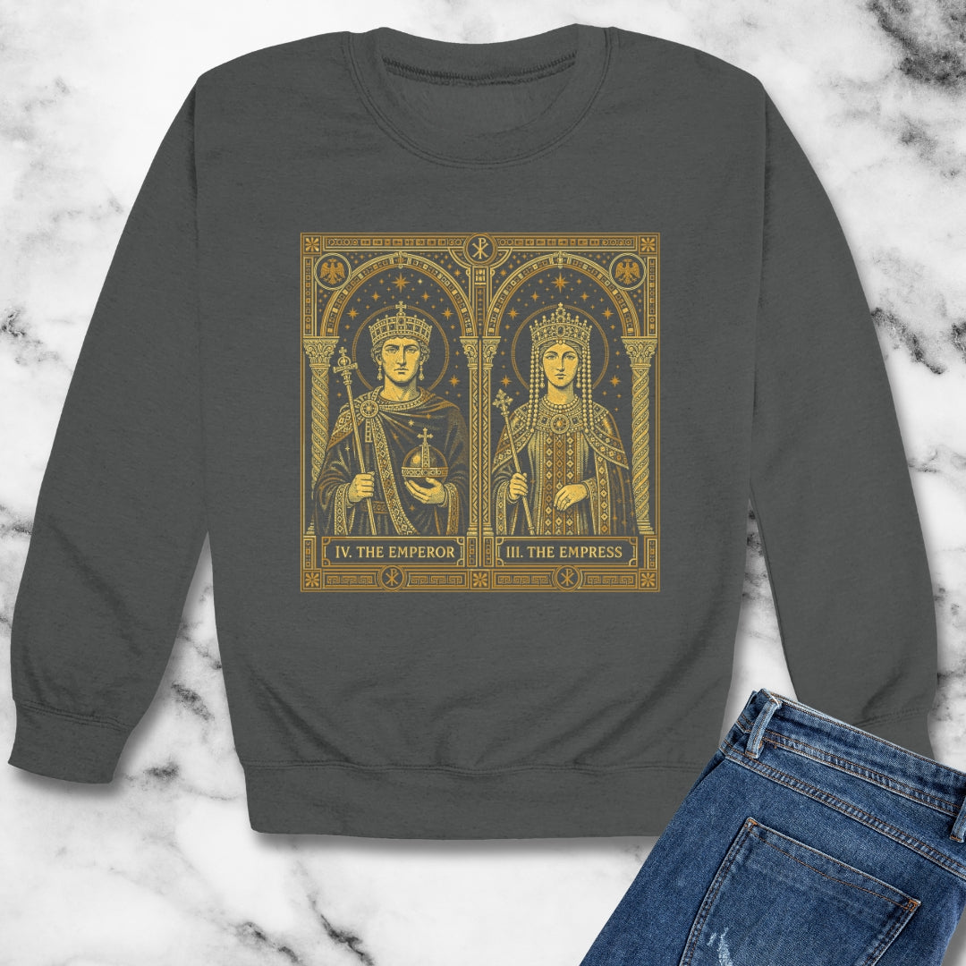 Justinian and Theodora Emperor Empress  Unisex Heavy Crewneck Sweatshirt